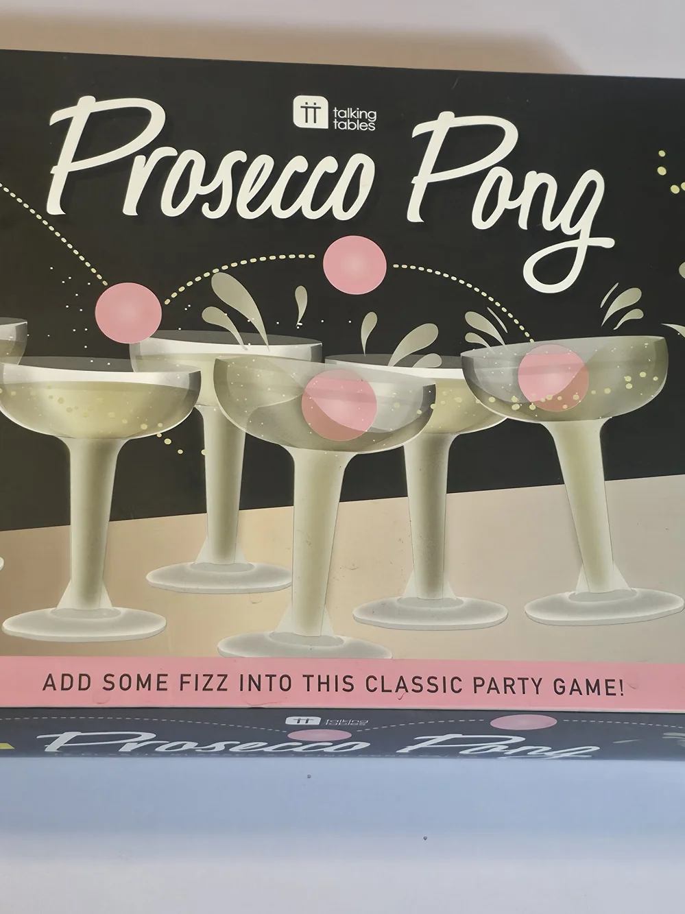Talking Tables Prosecco Pong Party Game - Pink Ladies Night Games Beer Pong